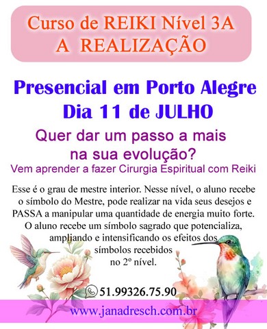 Curso de Reiki 3A Julho